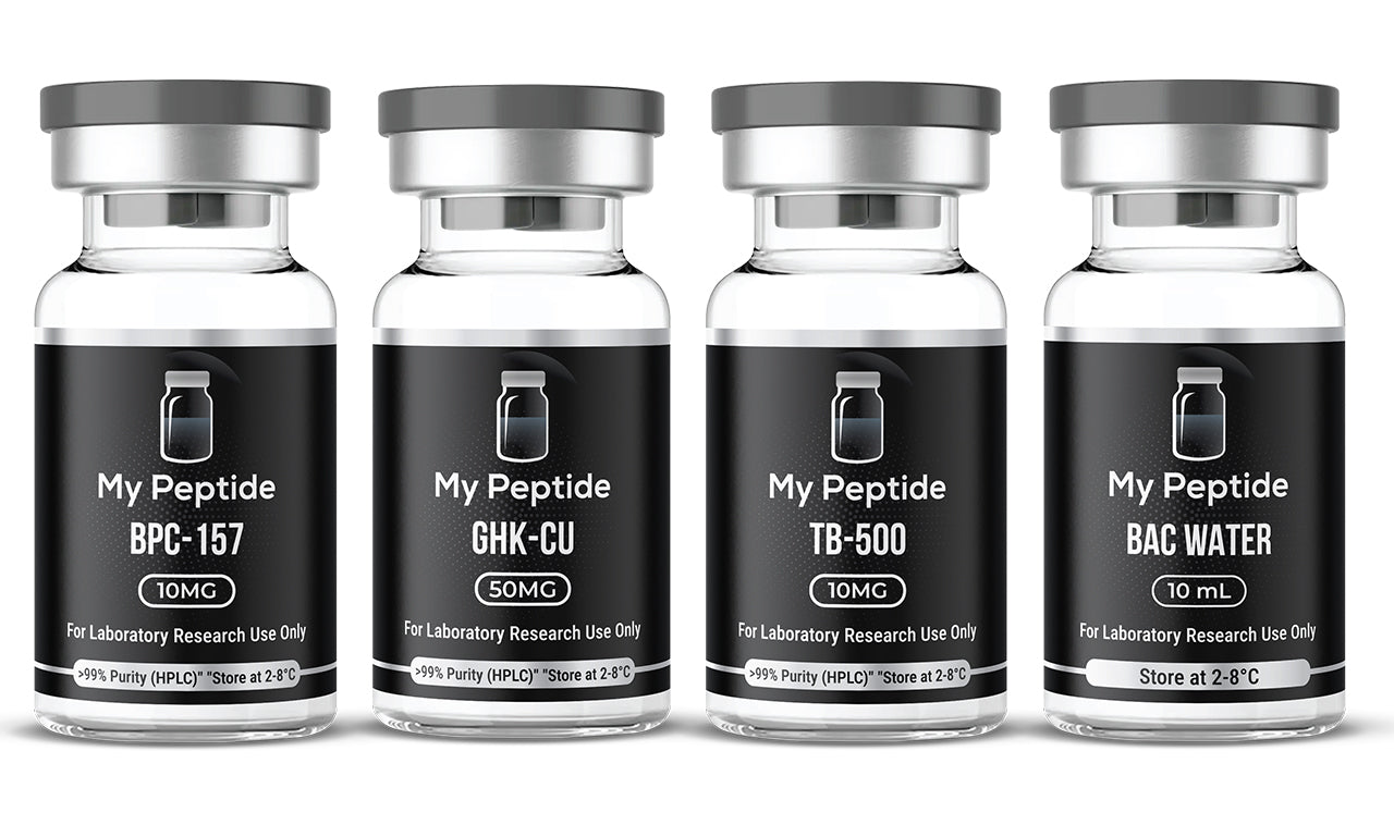 ASCEND Bundle BPC-157 10mg TB-500 10mg GHK-Cu 50mg research peptide bundle with 10mL BAC Water