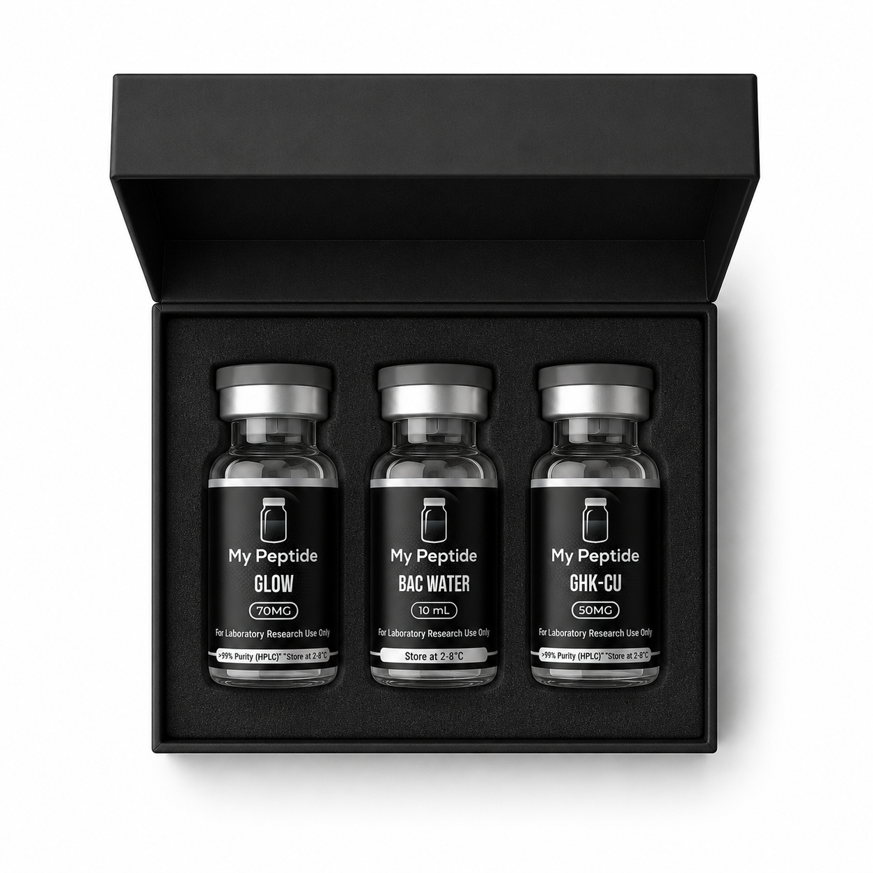 research peptide bundle australia lumine ghk-cu + glow + 10ml bac water